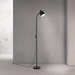 ORION Gili podna lampa, mat crna, čelik, visina 150 cm, E27, Crno, Dnevni boravak/blagovaonica, Metal, Svjetlo za čitanje