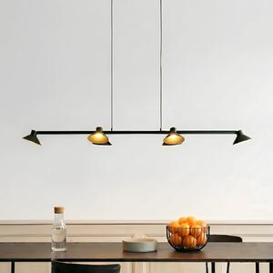 Lucande LED viseća lampa Steve, crna, 113 cm, 6 svjetiljki, prigušiva, prigušiva, Crno, Dnevni boravak/blagovaonica, Metal
