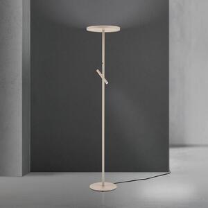 ORION LED podna lampa Teide, kaki, metalna, za čitanje, prigušivač, prigušiva, Bež, Dnevni boravak/blagovaonica, Aluminij