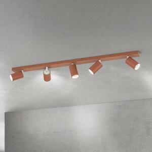 ORION Stropni reflektor Sean, koraljno crvena, 5 žarulja, aluminij, GU10, prigušiva, Crvena, Dnevni boravak/blagovaonica, Aluminij