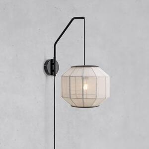 Markslöjd Zidna lampa Asuka, Ø 27 cm, bež/crna, tkanina/metal, Bež, Dnevni boravak/blagovaonica, Tkanina / tekstil