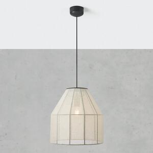 Markslöjd Aiko viseća lampa, bež/crna, Ø 37 cm, tkanina/metal, prigušiva, Bež, Dnevni boravak/blagovaonica, Tkanina / tekstil