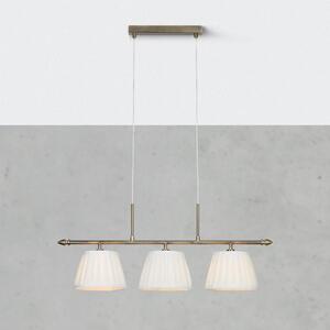 Markslöjd Viseća lampa Oxford, boje mesinga, duljina 83 cm, 3 žarulje., prigušiva, Zlato / mjed, Dnevni boravak/blagovaonica, Tkanina / tekstil