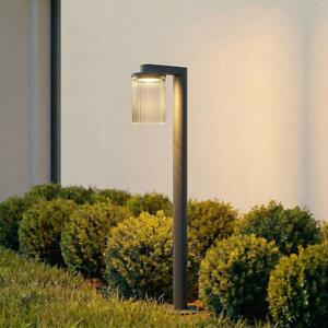 Lucande LED svjetiljka za put Beelia, antracit, 90 cm, rebrasta, Crno, Aluminij