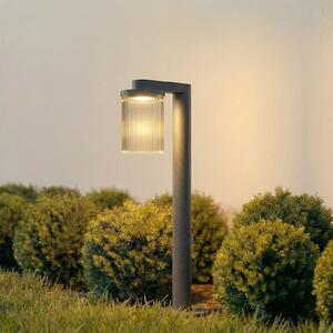 Lucande LED svjetiljka za put Beelia, antracit, 60 cm, rebrasta, Crno, Aluminij