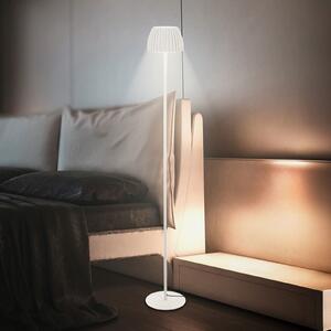 Briloner LED podna lampa Loca, antikno bijela, visina 123 cm, plastika/metal, prigušiva, Bijela, Dnevni boravak/blagovaonica, Metal