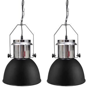 VidaXL Metalna stropna svjetiljka 2 kom podesive visine moderna crna