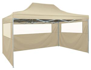VidaXL Sklopivi Pop-up Šator sa 4 Panela 3x4,5 m Krem Bijeli