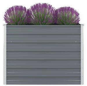 VidaXL Vrtna Visoka Posuda za Biljke 100x100x77 cm Pocinčani čelik Siva boja