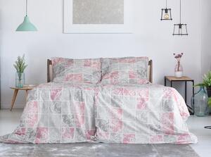 Ružičasto-svijetlo siva posteljina za krevet za jednu osobu od krepa 140x200 cm Top Class – B.E.S