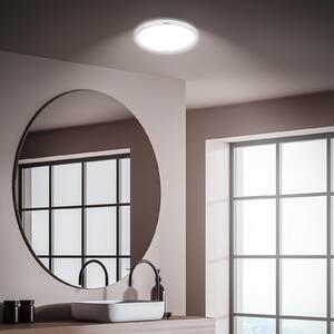 Briloner LED stropna svjetiljka za kupaonicu Pulap, Ø 29 cm, kromirana/bijeli metal, Metalik, kupaonica, Metal