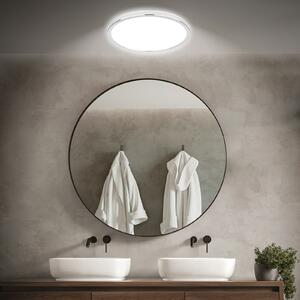 Briloner LED stropna svjetiljka za kupaonicu Pulap, Ø 42 cm, kromirana/bijeli metal, Metalik, kupaonica, Metal