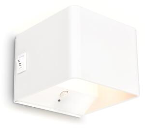 Briloner LED zidna lampa na baterije Barro, bijela, širina 8 cm, metalna, senzor, Bijela, Područje hodnika, Metal, Zidna utičnica iznad/dolje