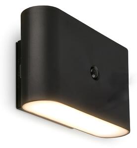 Briloner LED zidna lampa na baterije Chat, crna, 16 cm, plastika, senzor, Crno, Dnevni boravak/blagovaonica, Plastika, Zidni kvadrat