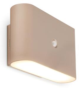 Briloner LED zidna lampa na baterije Chat, bež, 16 cm, plastika, senzor, Bež, Dnevni boravak/blagovaonica, Plastika, Zidni kvadrat