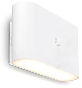 Briloner LED zidna lampa na baterije Chat, bijela, 16 cm, plastika, senzor, Bijela, Dnevni boravak/blagovaonica, Plastika, Zidni kvadrat