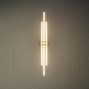 Briloner LED stropna lampa Tinka, boja drveta/crna, duljina 98 cm, Drvo, Dnevni boravak/blagovaonica, Metal