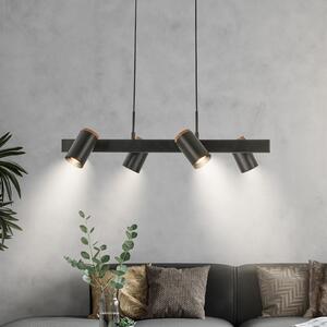 Briloner Viseća svjetiljka Duta, duljina 120 cm, mat crna, metalna, 4 žarulje., prigušiva, Crno, Dnevni boravak/blagovaonica, Metal