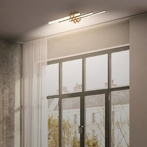 Briloner LED stropna svjetiljka Tinka, boja drveta/crna, duljina 78 cm, Drvo, Dnevni boravak/blagovaonica, Metal