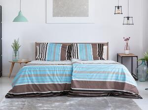 Plavo-smeđa posteljina za krevet za jednu osobu od krepa 140x200 cm Top Class – B.E.S