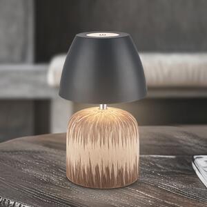 Briloner LED stolna lampa na baterije Brilo unplugged Cera, antracit, 22 cm, prigušiva, Drvo, Keramika