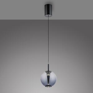PURE LED viseća svjetiljka Infinity, siva/dimno siva, Ø 18 cm, CCT, prigušiva, Sivo, Dnevni boravak/blagovaonica, Staklo