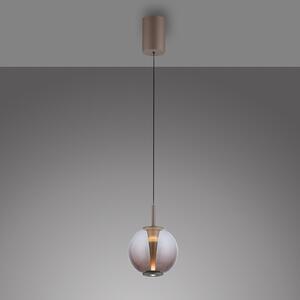 PURE LED viseća svjetiljka Infinity, brončana/jantarna, Ø 18 cm, CCT, prigušiva, Bronca / stari mesing, Dnevni boravak/blagovaonica, Staklo