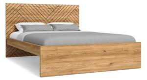 Bračni krevet u dekoru hrasta 160x200 cm u prirodnoj boji Zebra – Marckeric