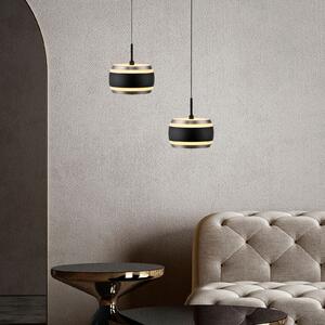 PURE LED viseća svjetiljka Falling Rings, crna, Ø 13 cm, CCT, prigušiva, Crno, Dnevni boravak/blagovaonica, Metal