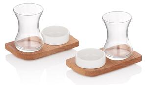 Drveni pladnjevi za posluživanje sa zdjelicama i čašama u setu od 2 kom - Hermia