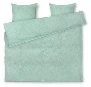 Bijelo-zelena posteljina za bračni krevet-za produženi krevet od organskog pamuka 200x220 cm Monochrome Lines – JUNA