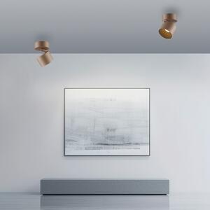 PURE LED stropni reflektor Šalica, brončani, Ø 9,5 cm, metalni, prigušiva, Bronca / stari mesing, Dnevni boravak/blagovaonica, Metal