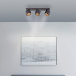 PURE LED stropni reflektor Cup, crni, duljina 56 cm, metalni, 3 žarulje., prigušiva, Crno, Dnevni boravak/blagovaonica, Metal