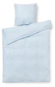 Bijelo-svijetlo plava posteljina za krevet za jednu osobu-za produženi krevet od krepa 140x220 cm Bæk&Bølge – JUNA