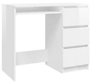 VidaXL Radni stol visoki sjaj bijeli 90 x 45 x 76 cm od iverice