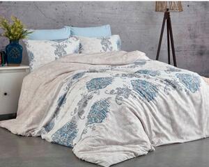Plavo-bež pamučna posteljina za krevet za jednu osobu 140x200 cm Daisy – Mijolnir