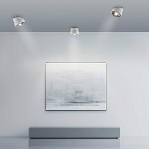 PURE LED stropni reflektor Move, bijeli, Ø 12 cm, metal/staklo, prigušiva, Bijela, Dnevni boravak/blagovaonica, Metal