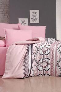 Posteljina za jednu osobu s plahtom Mila Home Klim Pink, 160 x 220 cm