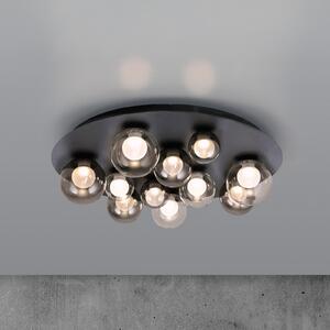 PURE LED stropna svjetiljka Popup, siva/dimno siva, Ø 60 cm, 11 žarulja., prigušiva, Sivo, Dnevni boravak/blagovaonica, Metal