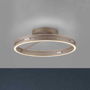 PURE LED stropna svjetiljka Loop brončana, metalna Ø 60 cm CCT, prigušiva, Bronca / stari mesing, Dnevni boravak/blagovaonica, Aluminij, Pokrivač okrugli izravno
