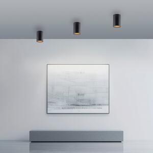 PURE LED stropna svjetiljka za kupaonicu Point, crna Ø 6 cm, metalna, IP44, prigušiva, Crno, kupaonica, Metal