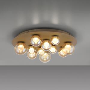 PURE LED stropna svjetiljka Popup, brončana/jantarna Ø 60 cm CCT, 11 žarulja., prigušiva, Bronca / stari mesing, Dnevni boravak/blagovaonica, Metal
