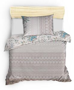 Smeđa pamučna posteljina za krevet za jednu osobu 140x200 cm Azra – Mijolnir