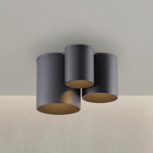 PURE LED stropna svjetiljka za kupaonicu Point, crna, duljina 18 cm, 3 žarulje., prigušiva, Crno, kupaonica, Metal