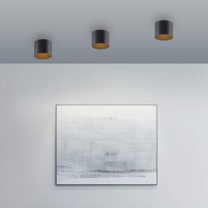 PURE LED stropna svjetiljka za kupaonicu Point, crna, Ø 18 cm, IP44, prigušiva, Crno, kupaonica, Metal