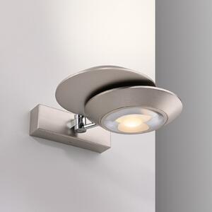 PURE LED zidna svjetiljka Oculis, srebrne boje 30 cm, željezo, 2 žarulje., prigušiva, Metalik, Dnevni boravak/blagovaonica, Metal