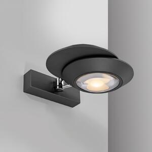 PURE LED zidna svjetiljka Oculis, crna, 30 cm željezo/staklo, 2 žarulje., prigušiva, Crno, Dnevni boravak/blagovaonica, Metal