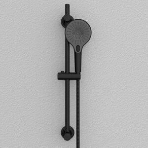 Crna samostojeća tuš šipka od nehrđajućeg čelika 70 cm - Wenko