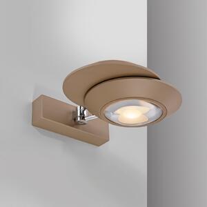 PURE LED zidna svjetiljka Oculis, brončane boje 30 cm, željezo, 2 žarulje., prigušiva, Bronca / stari mesing, Dnevni boravak/blagovaonica, Metal