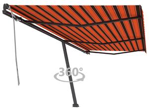 VidaXL Samostojeća tenda na ručno uvlačenje 600x350cm narančasto-smeđa